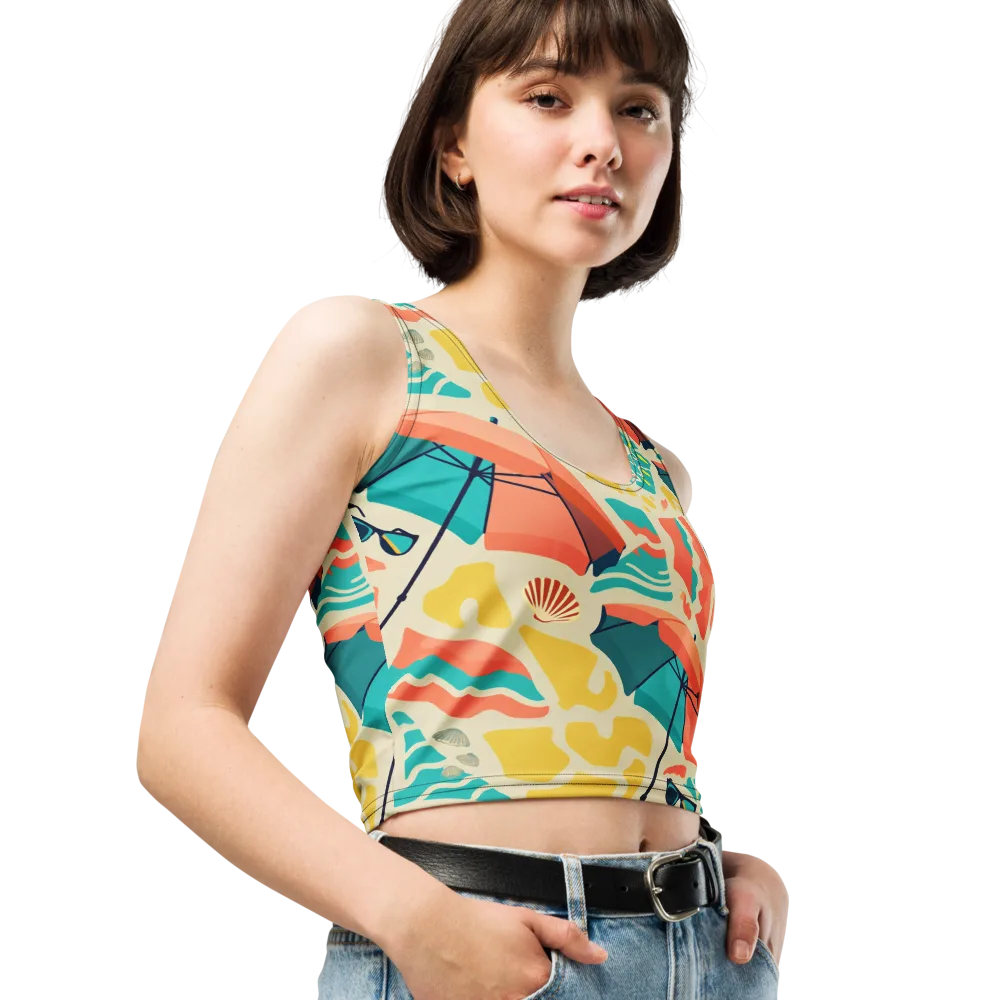 Sunset Shoreline on Crop Top — Right Front