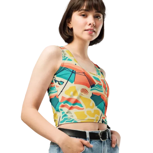 Sunset Shoreline on a Crop Top