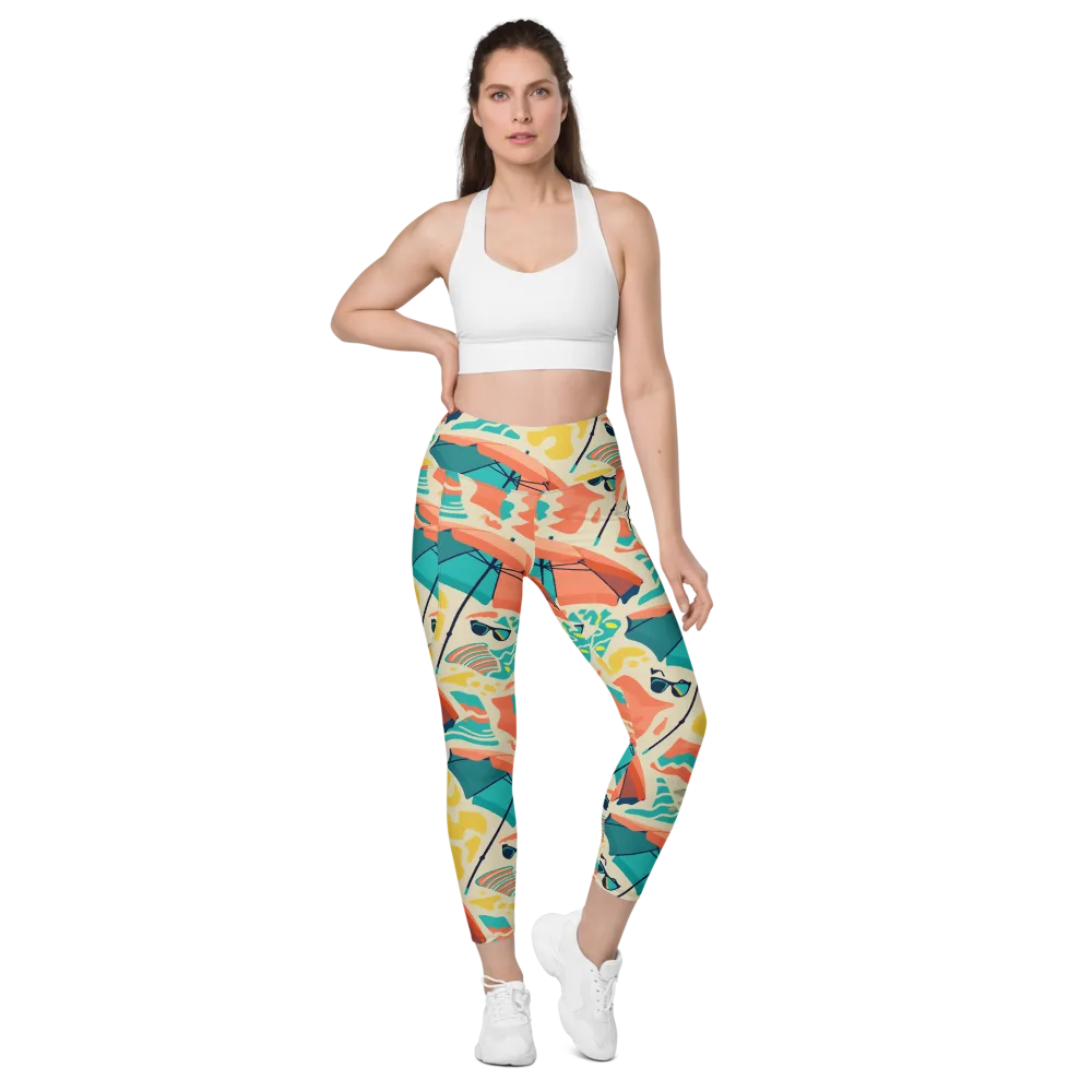 Sunset Shoreline on Leggings with Pockets — Front