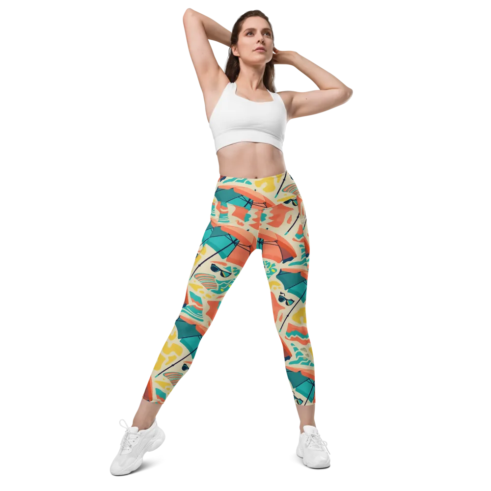 Sunset Shoreline on Leggings with Pockets — Front