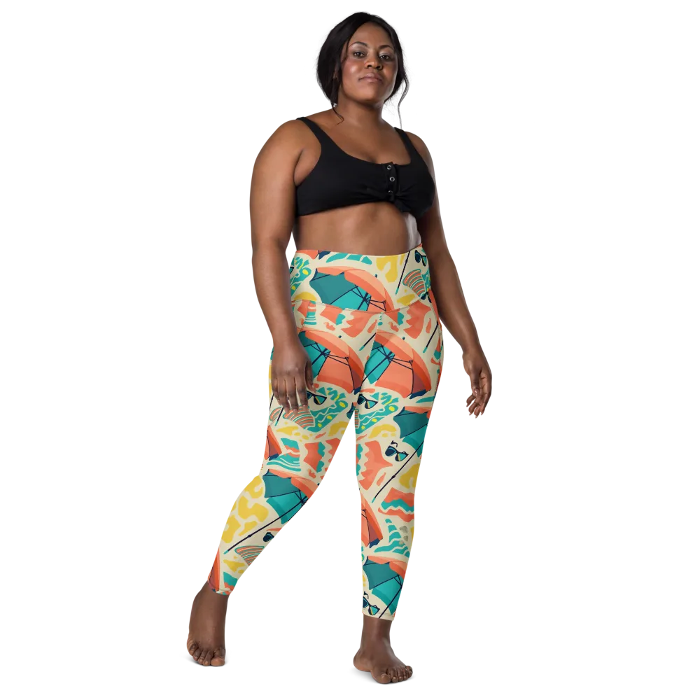 Sunset Shoreline on Leggings with Pockets — Front