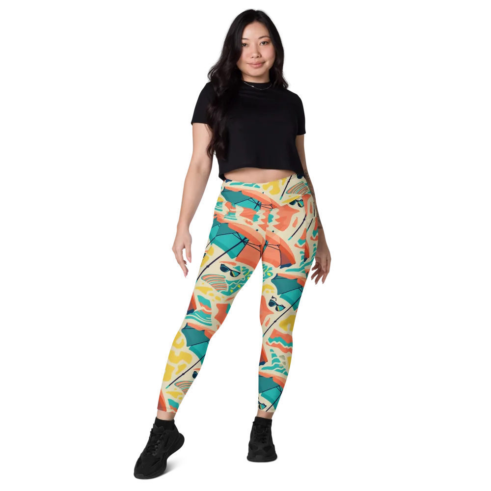 Sunset Shoreline on Leggings with Pockets — Front