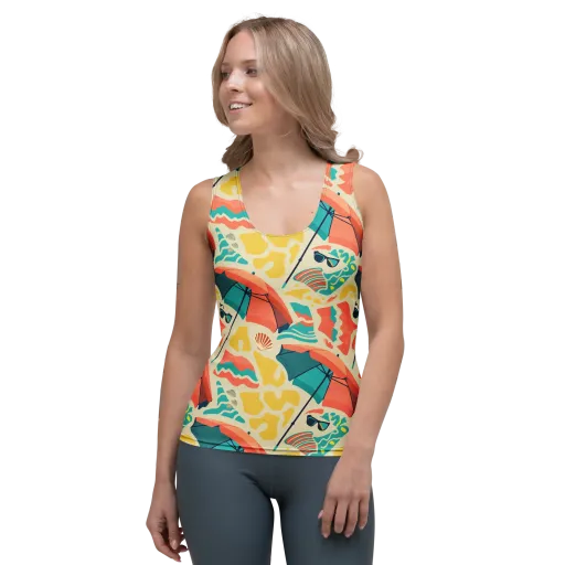 Sunset Shoreline on a Women's Tank Top