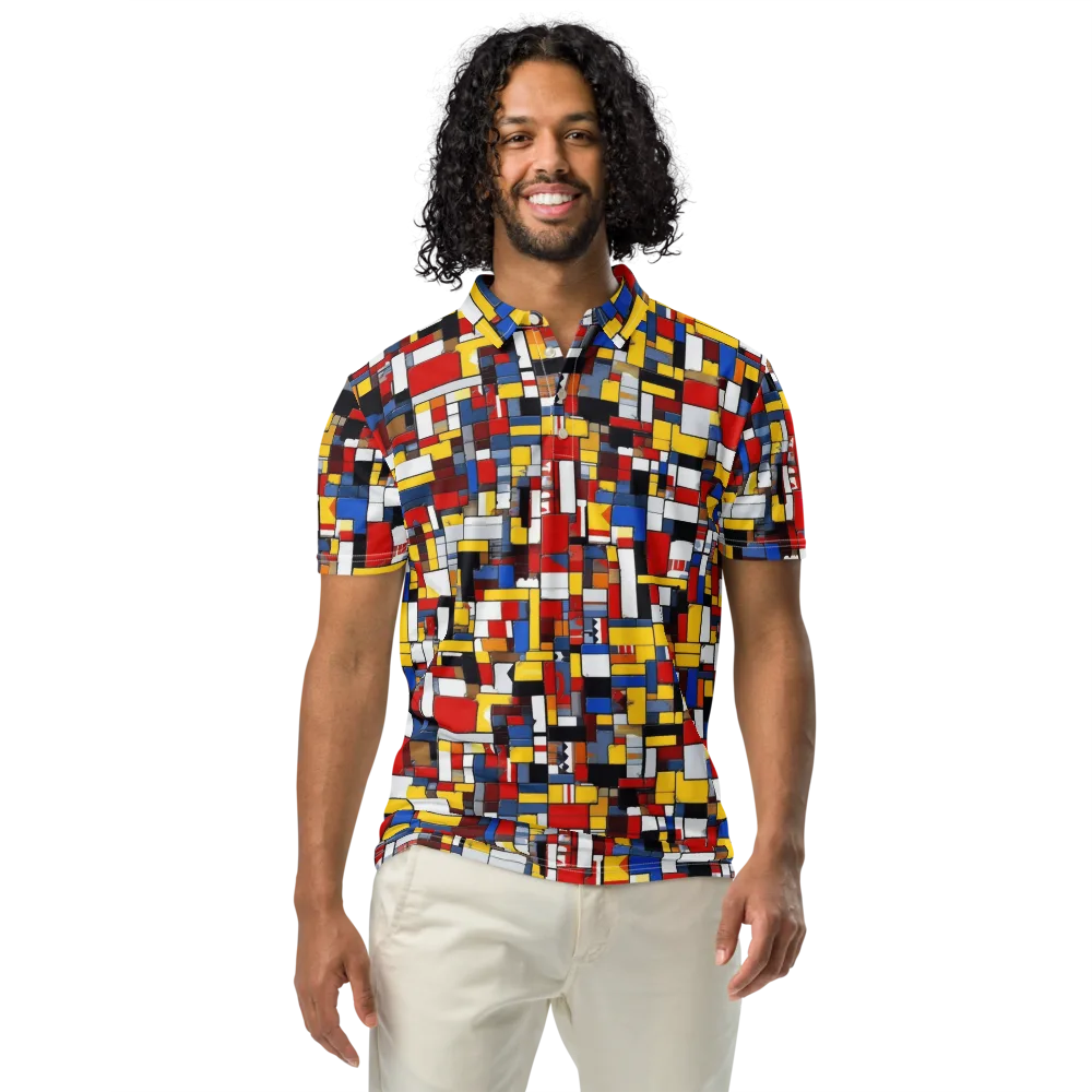 Primary Mosaic on Men's Slim Fit Polo Shirt — Front