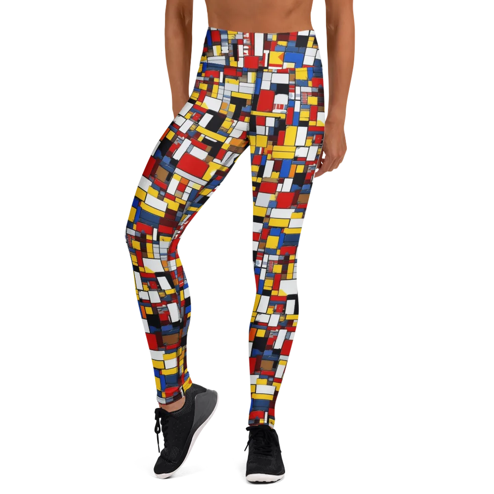 Primary Mosaic on Yoga Leggings — Front