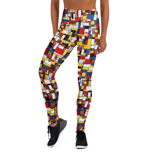Primary Mosaic on a Yoga Leggings