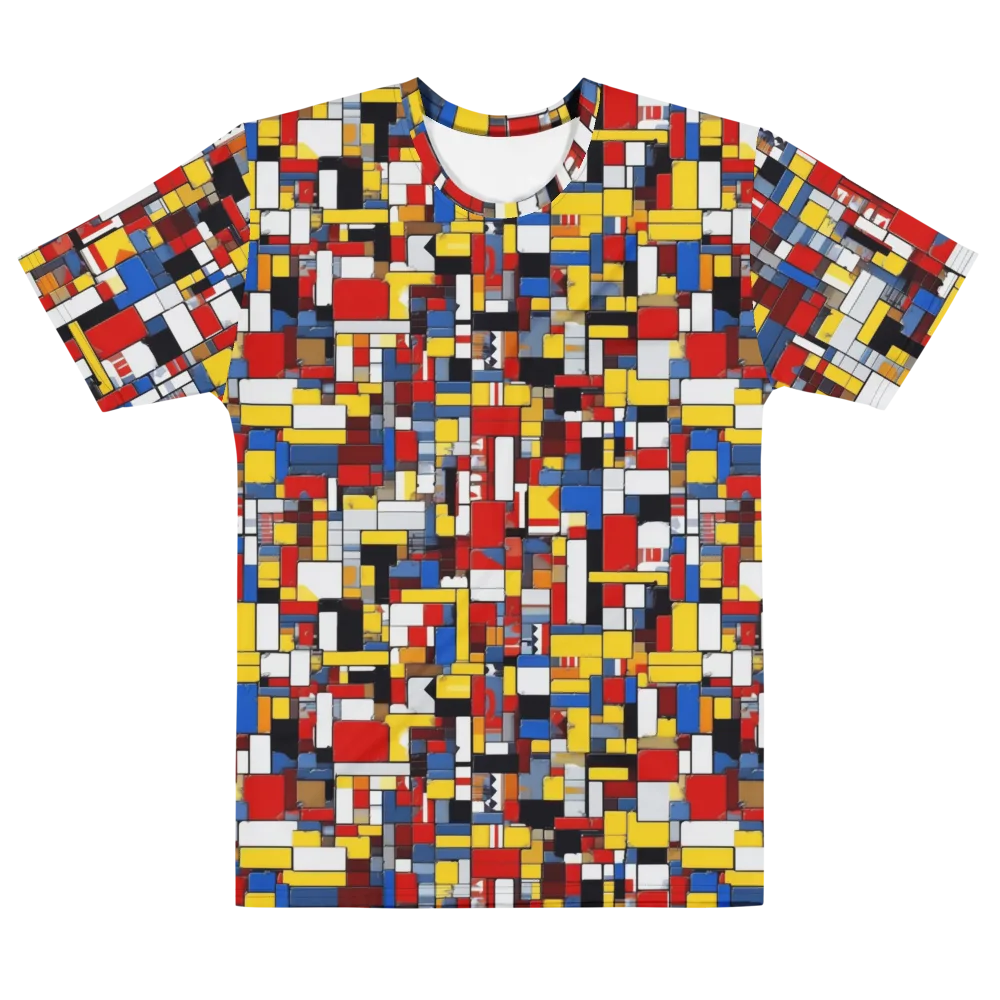 Primary Mosaic on Men's Cotton Crew Neck T-Shirt — Front