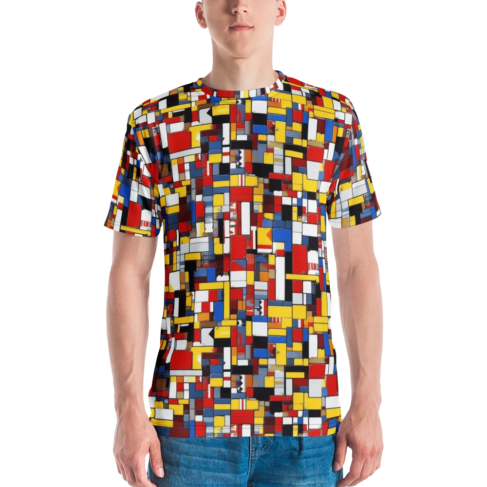 Primary Mosaic on Men's Crew Neck T-Shirt — Front