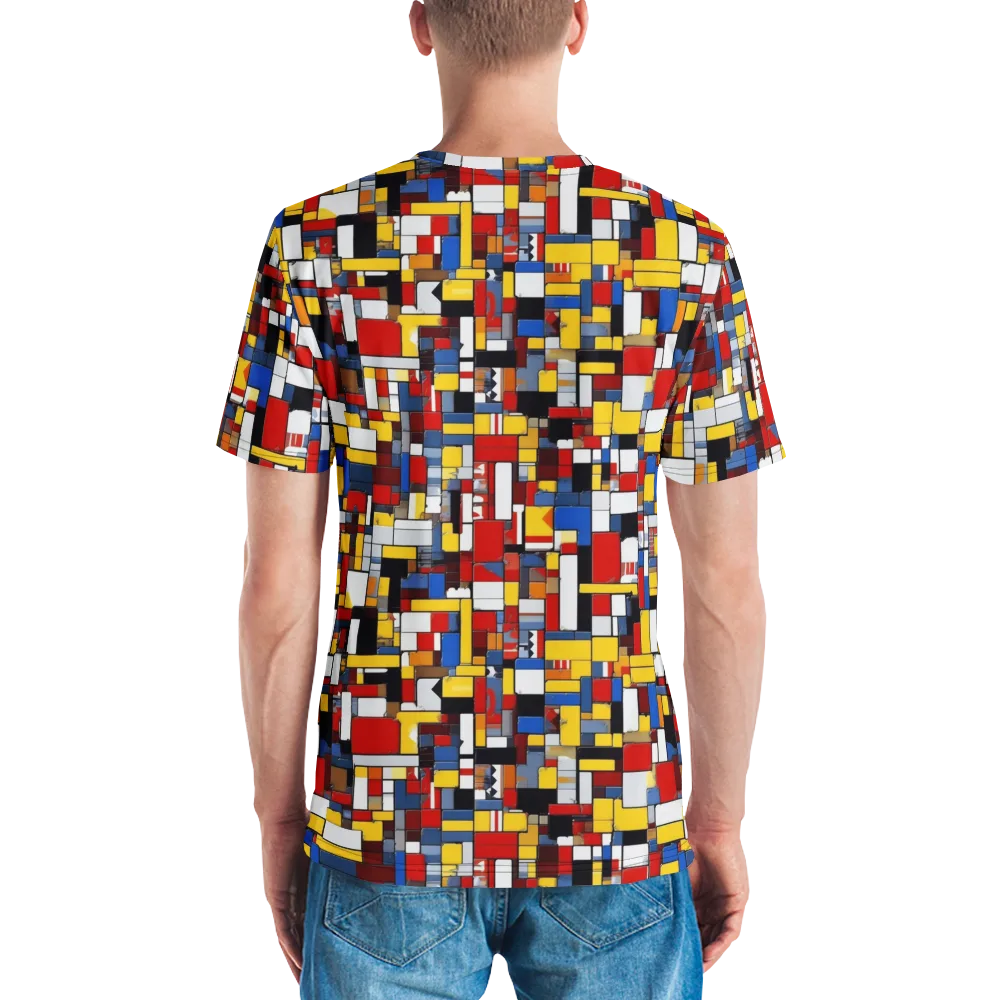 Primary Mosaic on Men's Crew Neck T-Shirt — Back