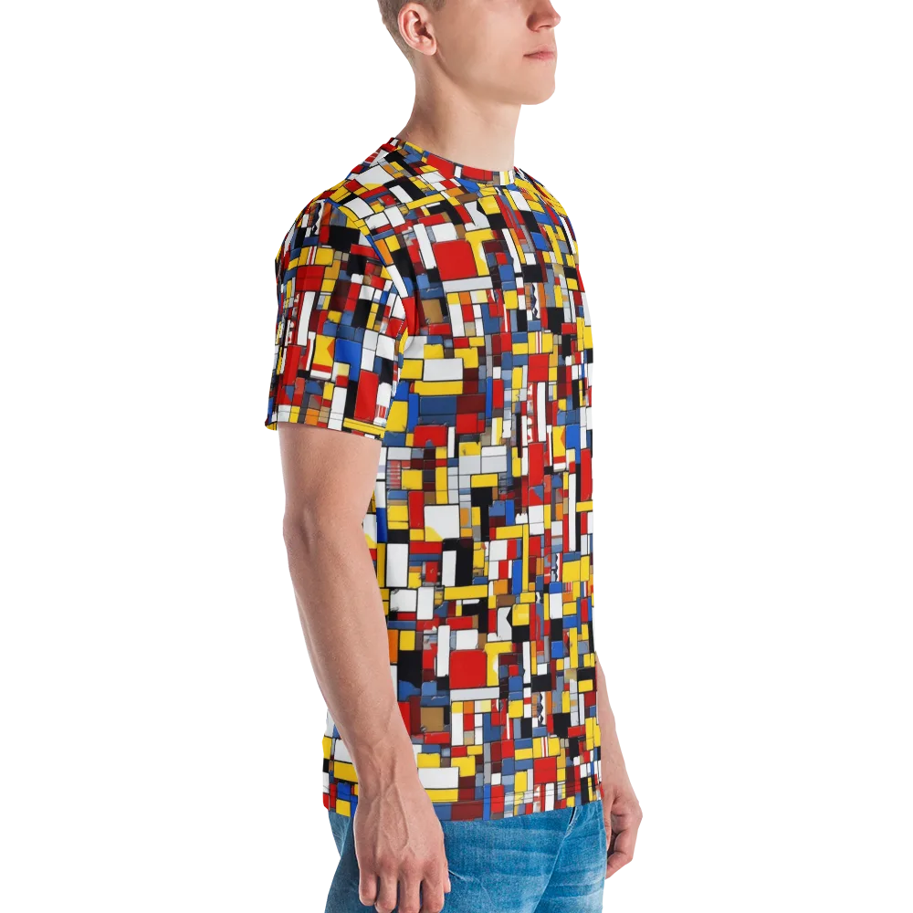 Primary Mosaic on Men's Crew Neck T-Shirt — Right