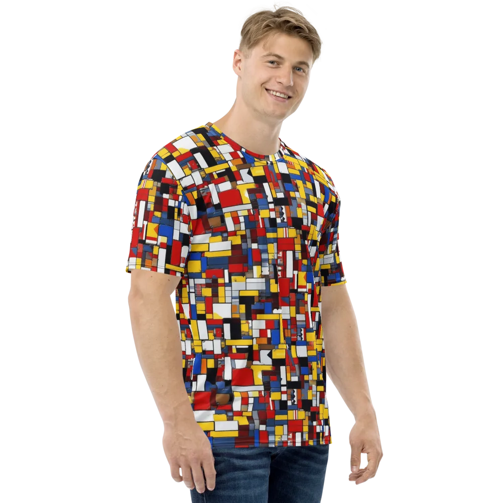 Primary Mosaic on Men's Crew Neck T-Shirt — Right
