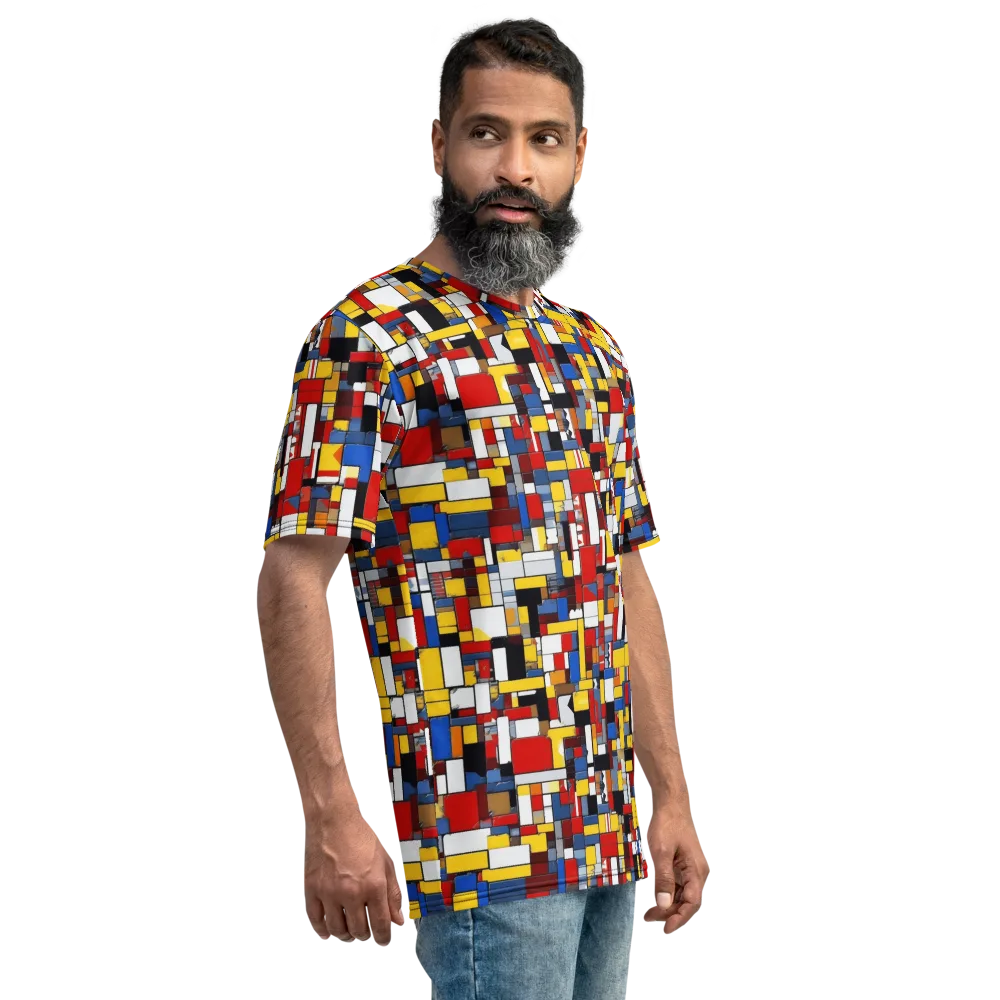Primary Mosaic on Men's Crew Neck T-Shirt — Right