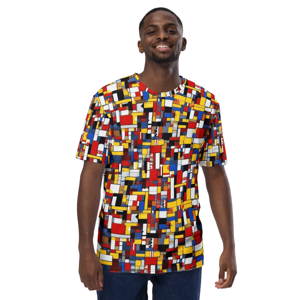 Primary Mosaic on Men's Crew Neck T-Shirt — Front