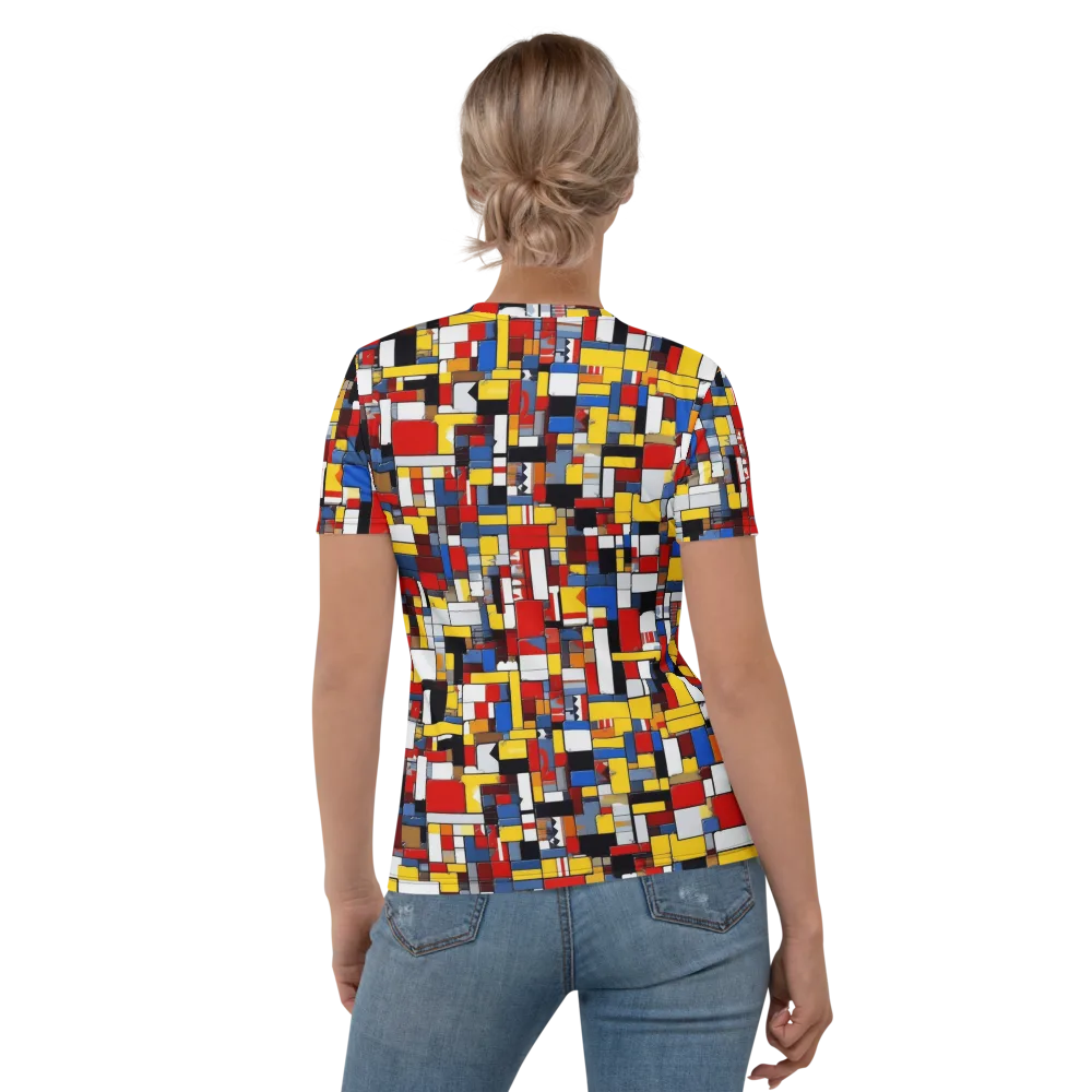 Primary Mosaic on Women's Crew Neck T-Shirt — Back