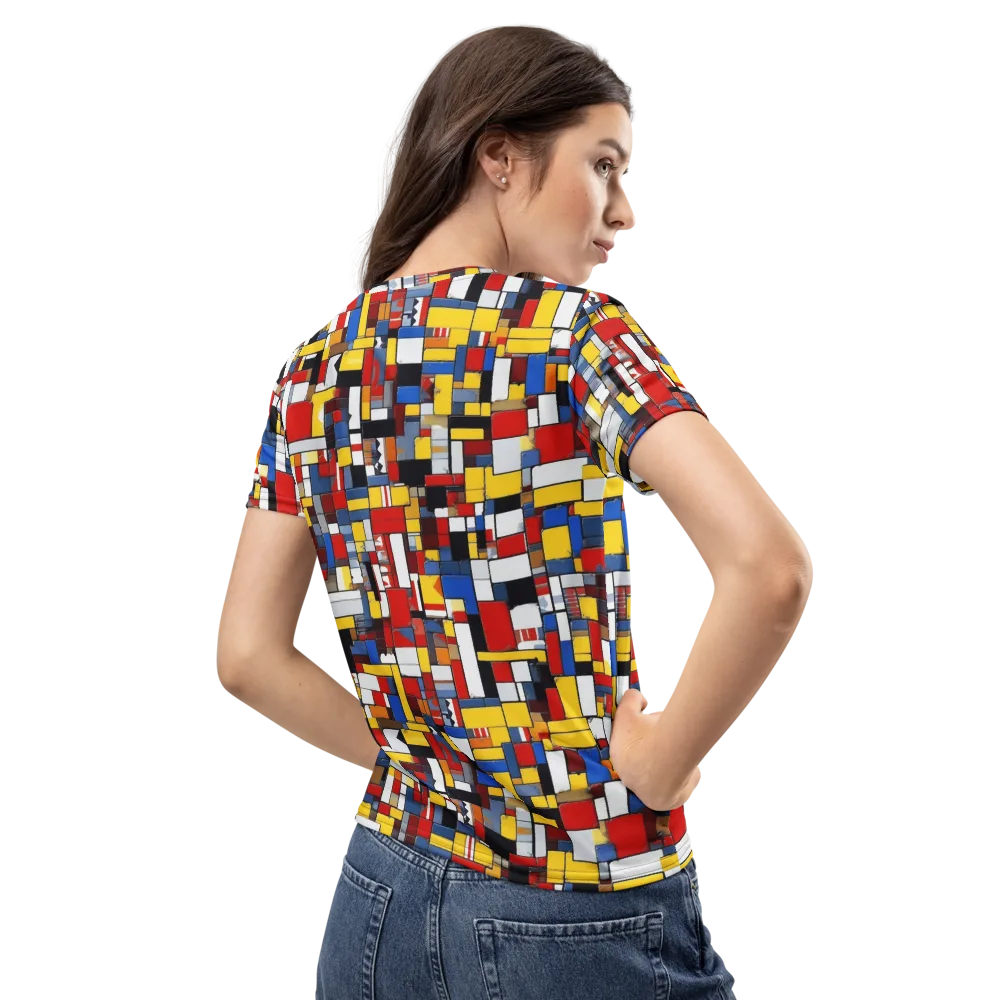 Primary Mosaic on Women's Crew Neck T-Shirt — Back