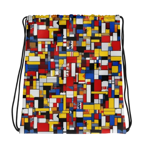 Primary Mosaic on a Drawstring Bag
