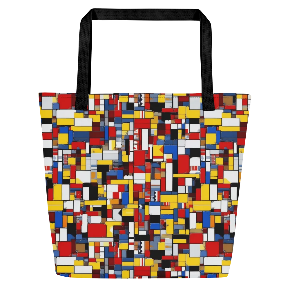 Primary Mosaic on Large Tote Bag W/ Pocket — Front