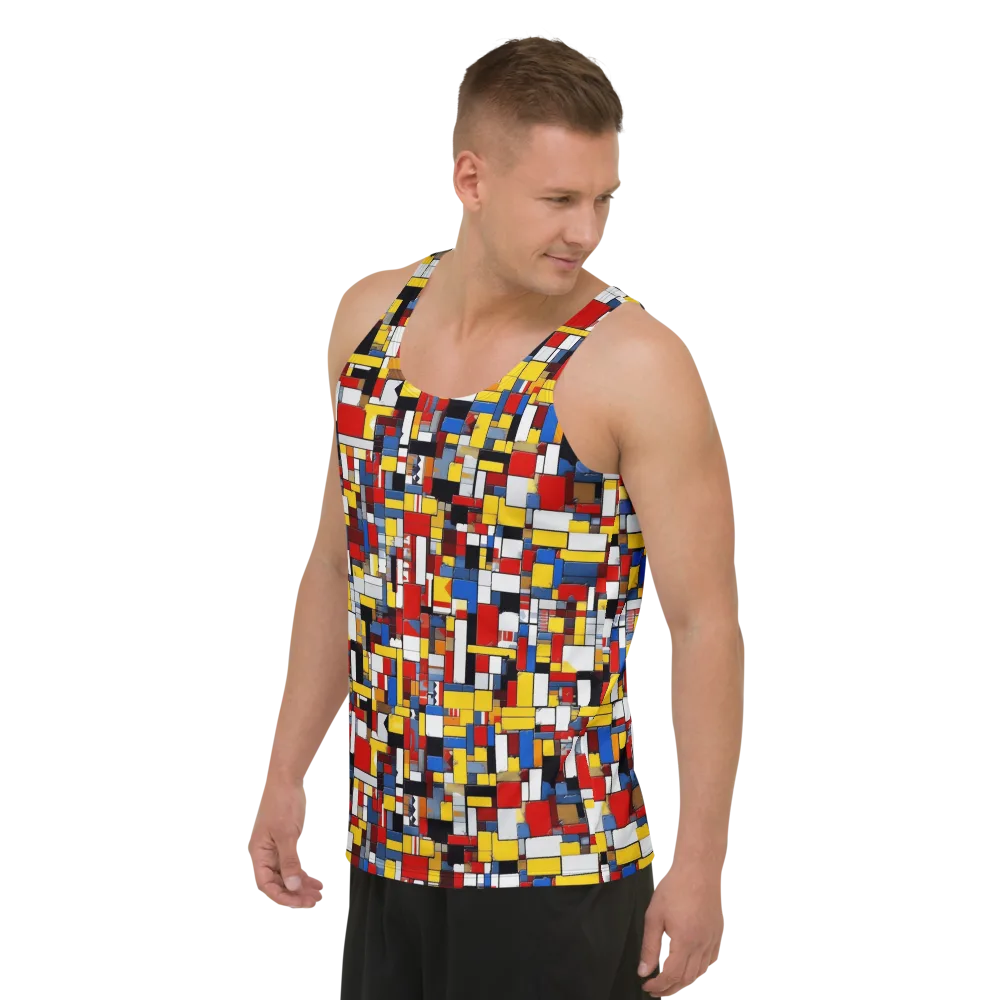 Primary Mosaic on Men's Tank Top — Left Front