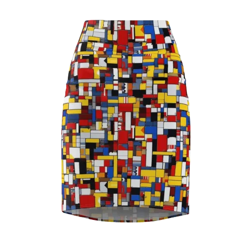 Primary Mosaic on a Pencil Skirt