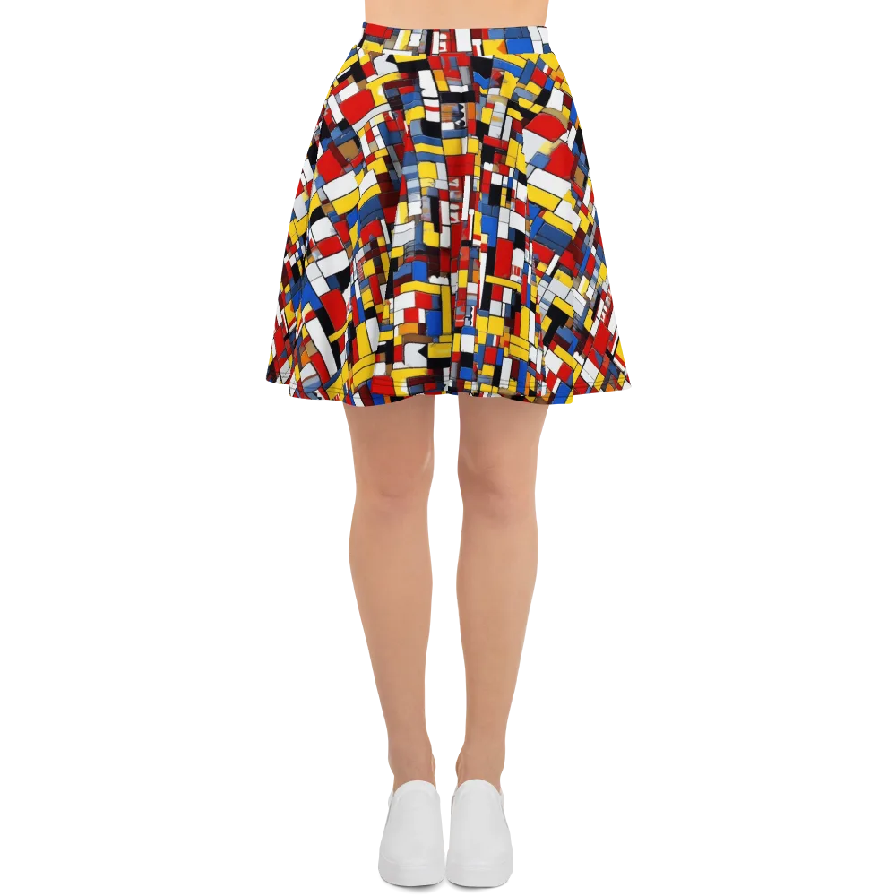 Primary Mosaic on Skater Skirt — Front