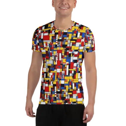 Primary Mosaic on a Men's Athletic T-Shirt