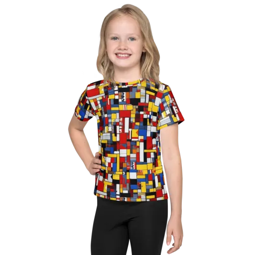 Primary Mosaic on a Kids Crew Neck T-Shirt