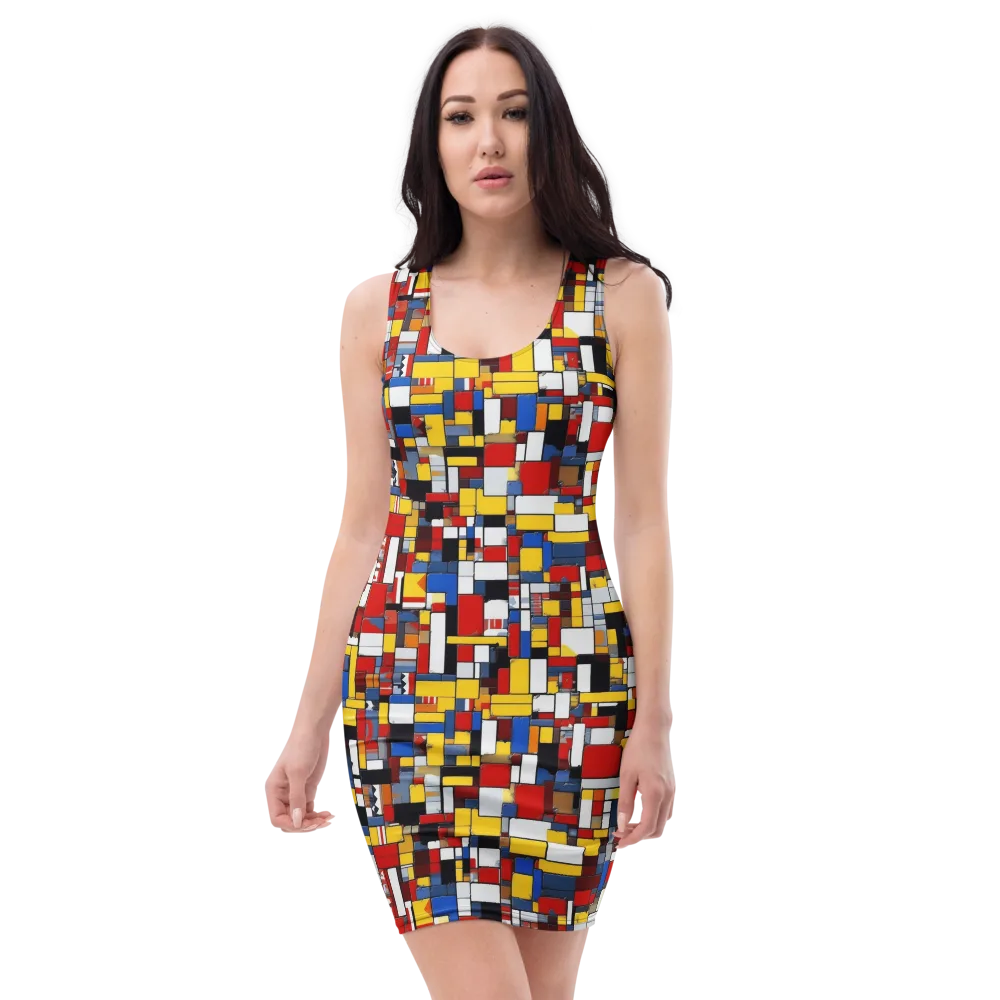 Primary Mosaic on Bodycon Dress — Front