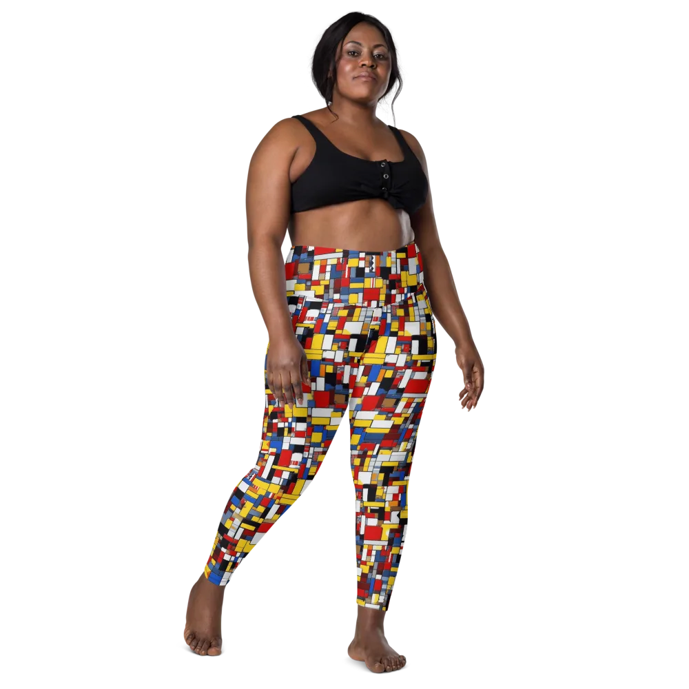 Primary Mosaic on Leggings with Pockets — Front