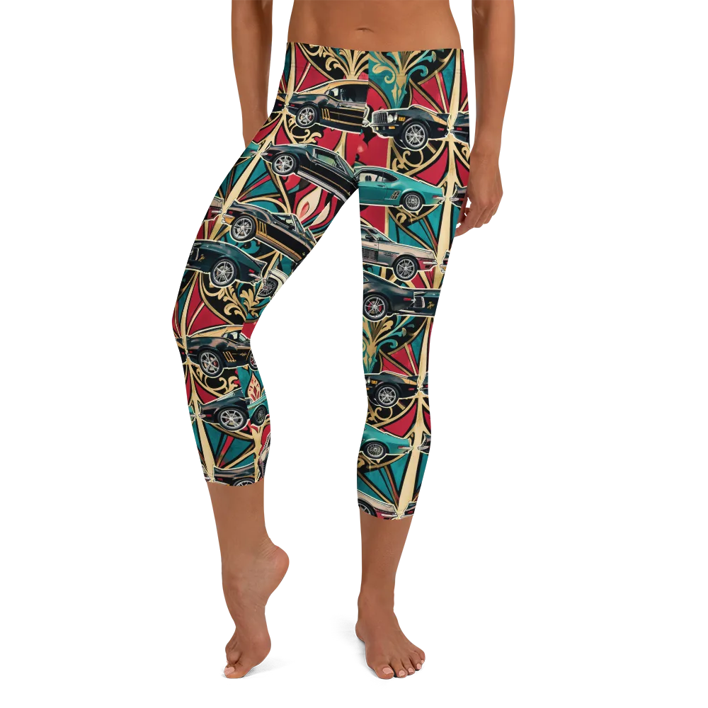 Chrome Deco Rally on Capri Leggings — Front