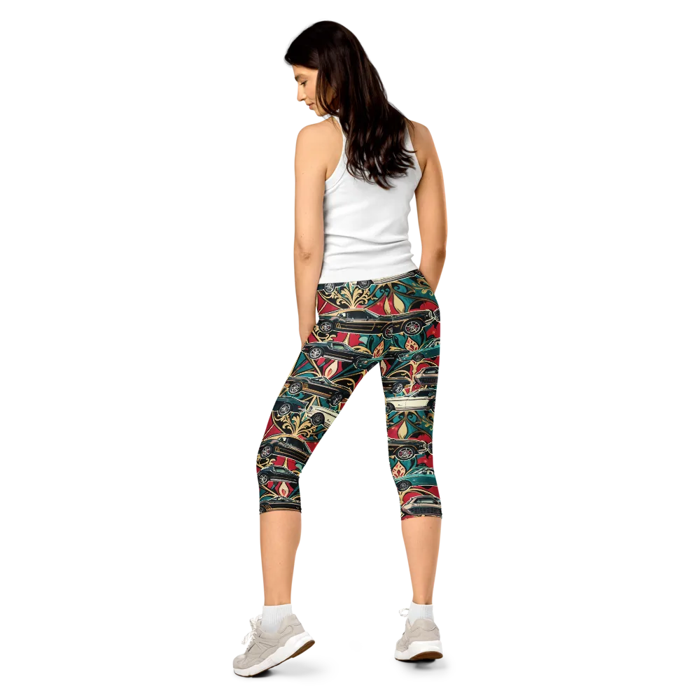 Chrome Deco Rally on Capri Leggings — Back