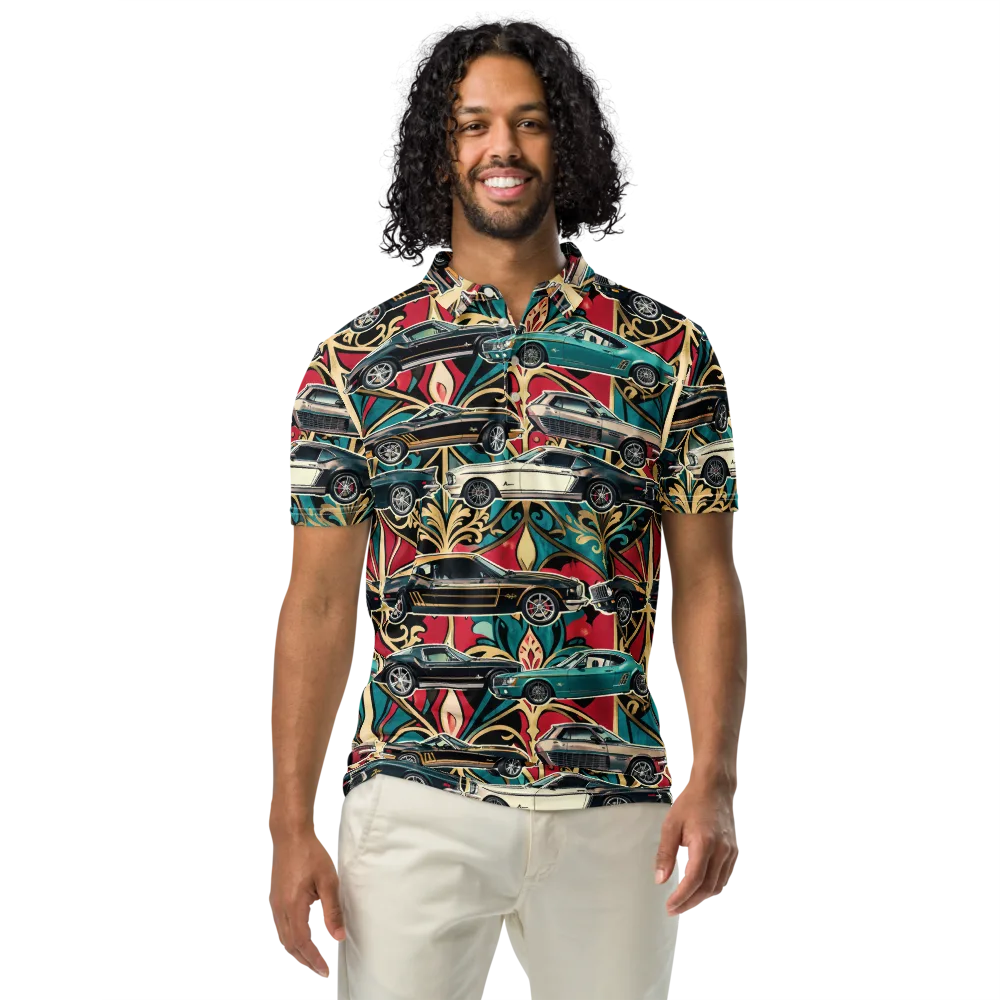 Chrome Deco Rally on Men's Slim Fit Polo Shirt — Front