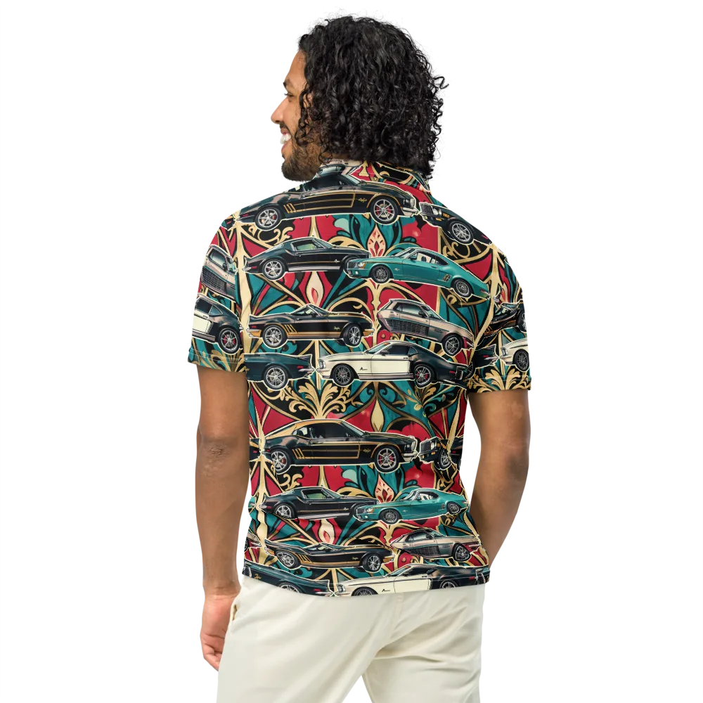 Chrome Deco Rally on Men's Slim Fit Polo Shirt — Back