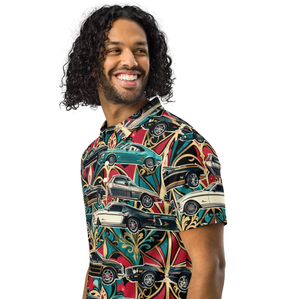 Chrome Deco Rally on Men's Slim Fit Polo Shirt — Left Front