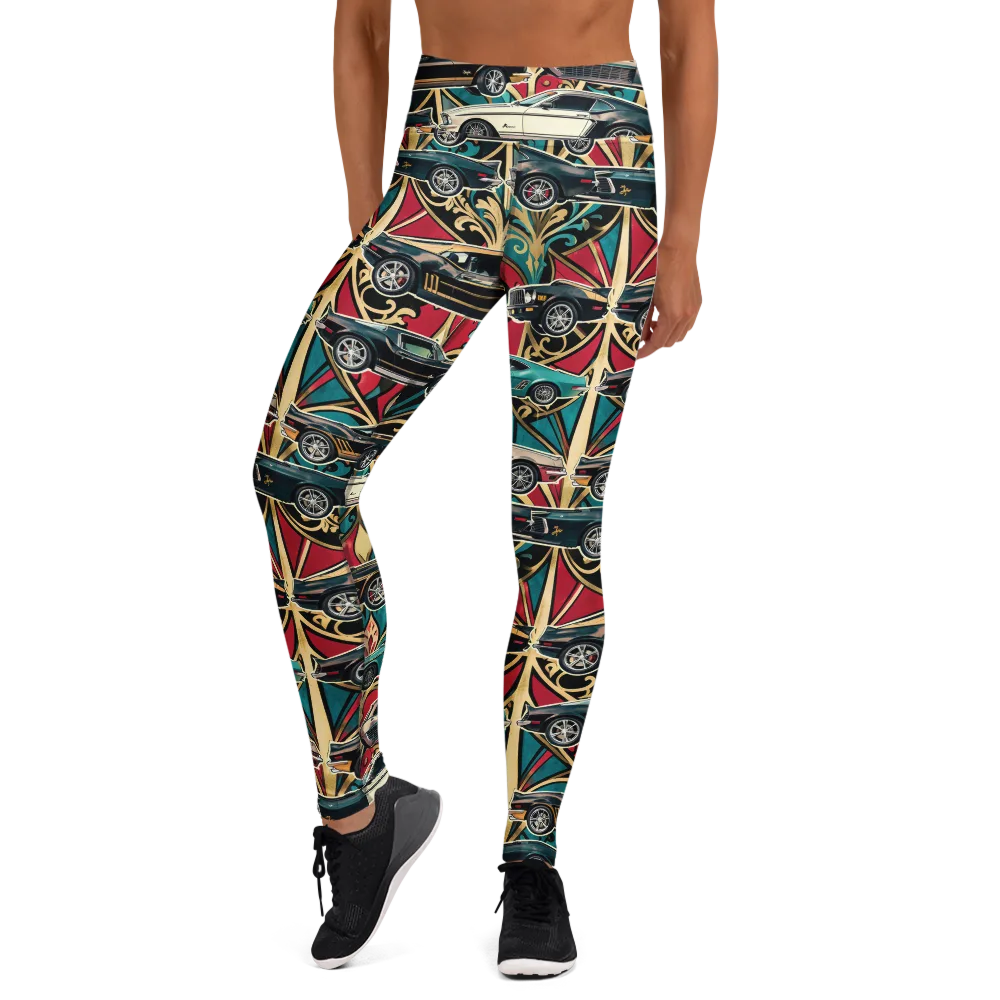 Chrome Deco Rally on Yoga Leggings — Front