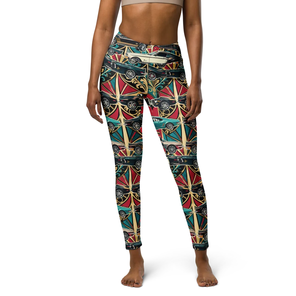 Chrome Deco Rally on Yoga Leggings — Front