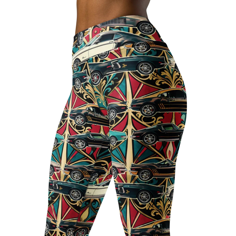 Chrome Deco Rally on Yoga Leggings — Left Front