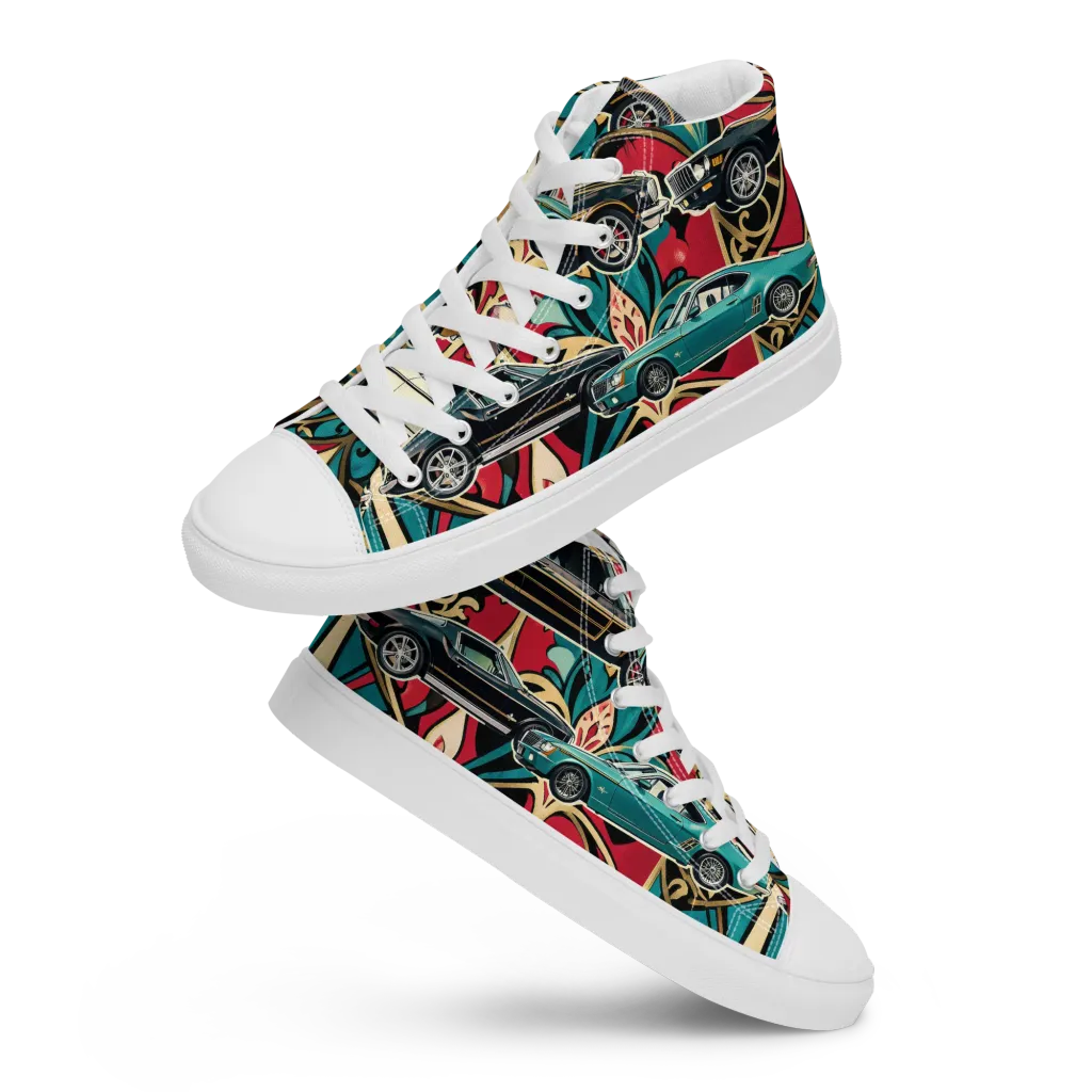 Chrome Deco Rally on Men's High Top Canvas Shoes — Front