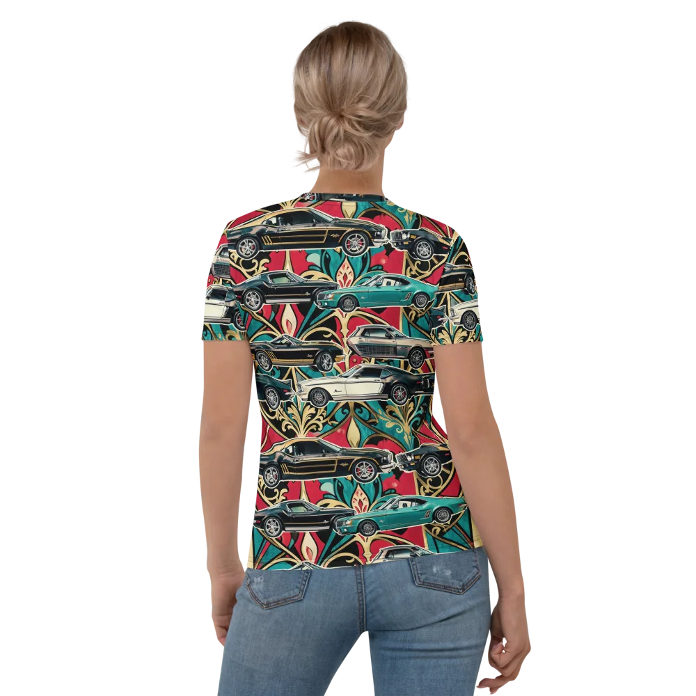 Chrome Deco Rally on Women's Crew Neck T-Shirt — Back