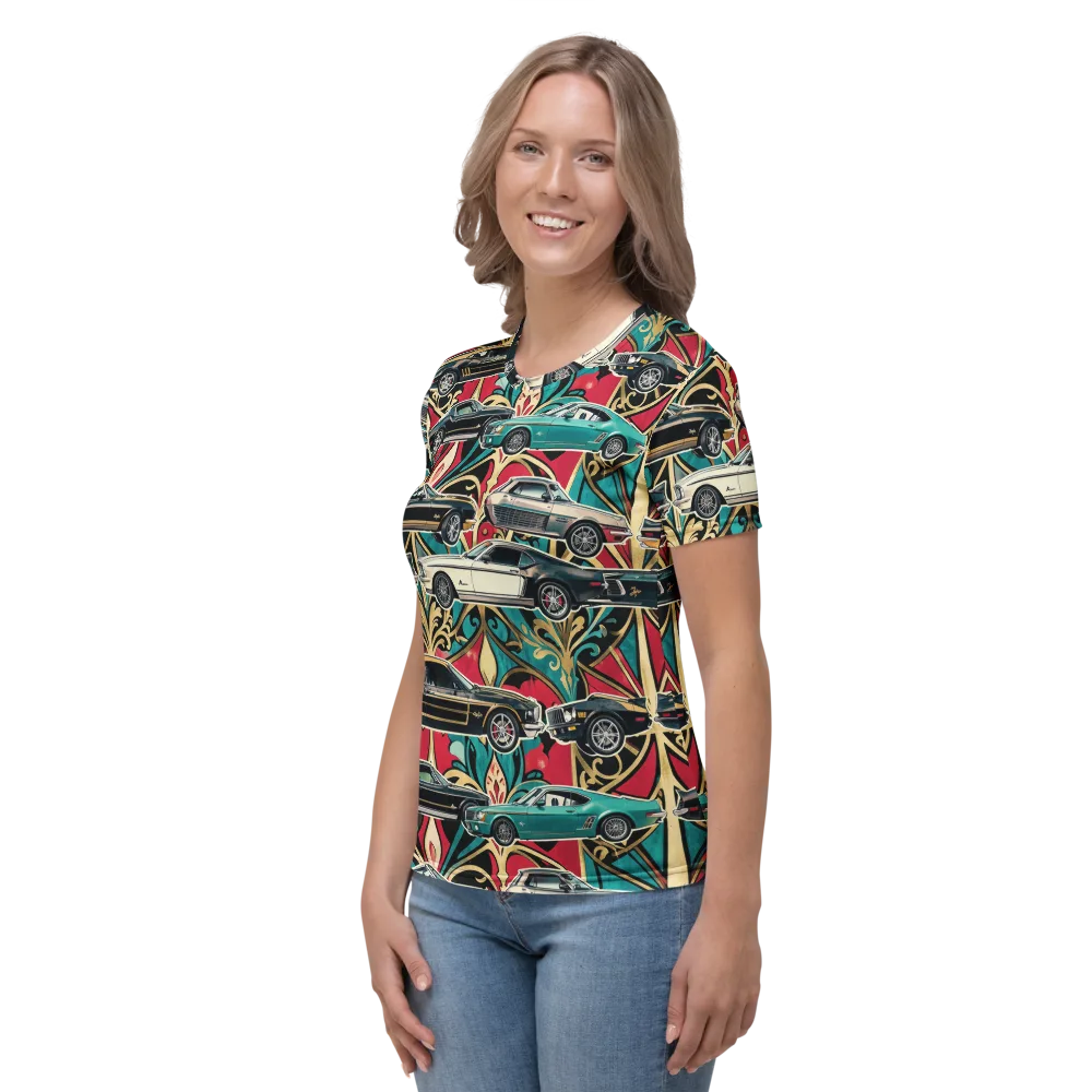 Chrome Deco Rally on Women's Crew Neck T-Shirt — Left