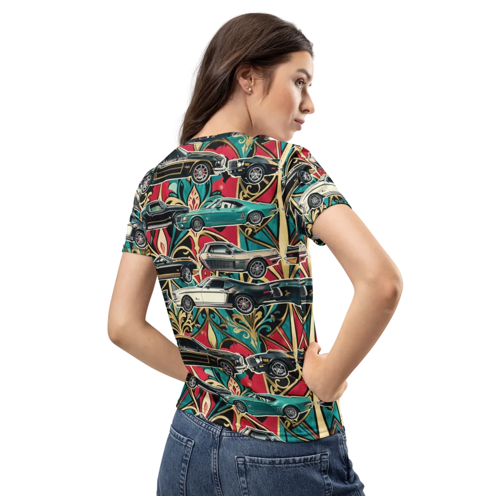 Chrome Deco Rally on Women's Crew Neck T-Shirt — Back