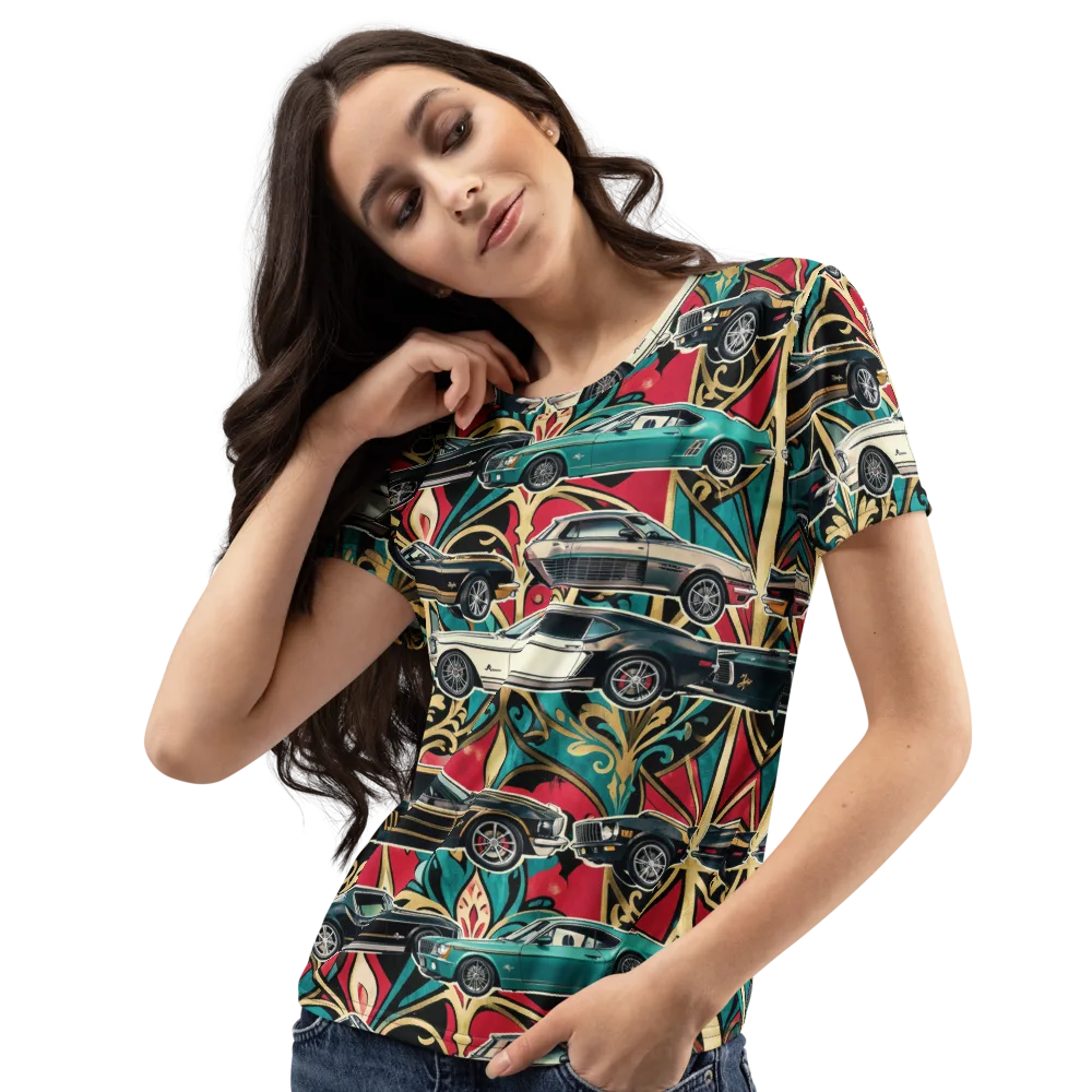 Chrome Deco Rally on Women's Crew Neck T-Shirt — Left Front