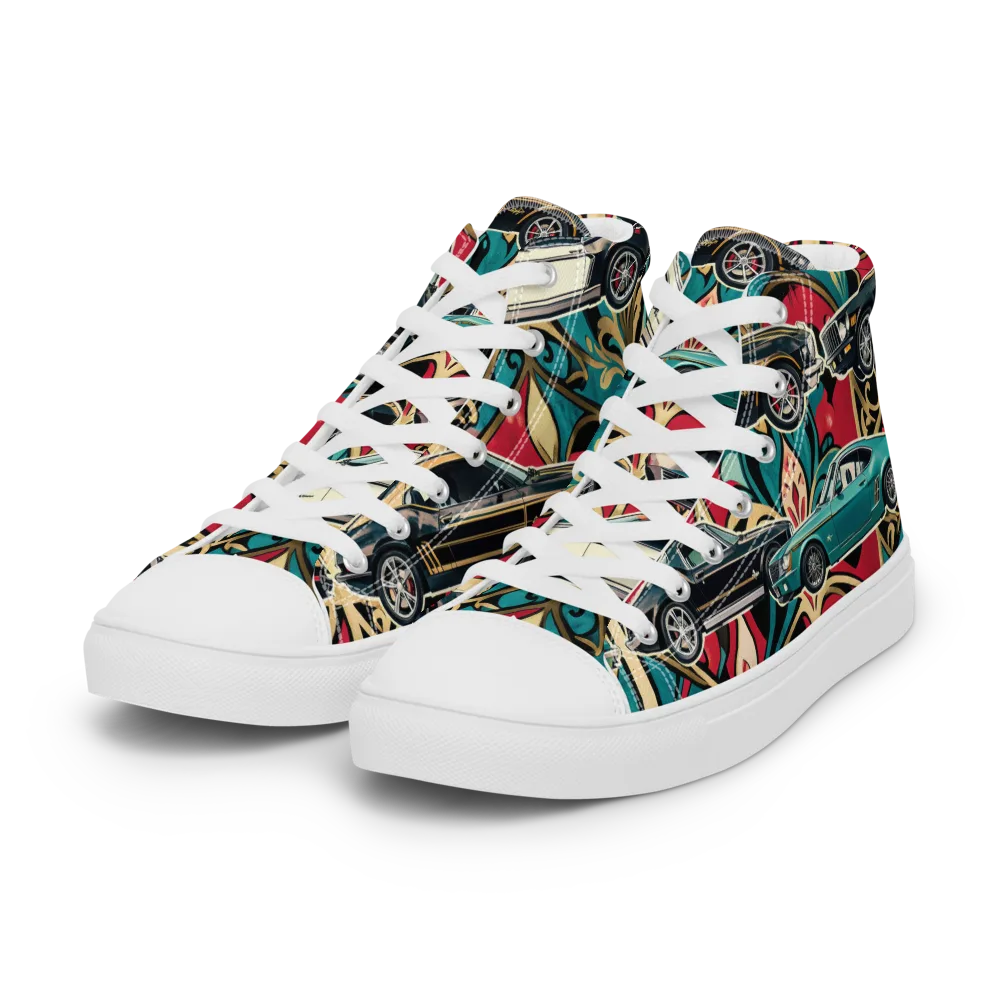 Chrome Deco Rally on Women's High Top Canvas Shoes — Left Front