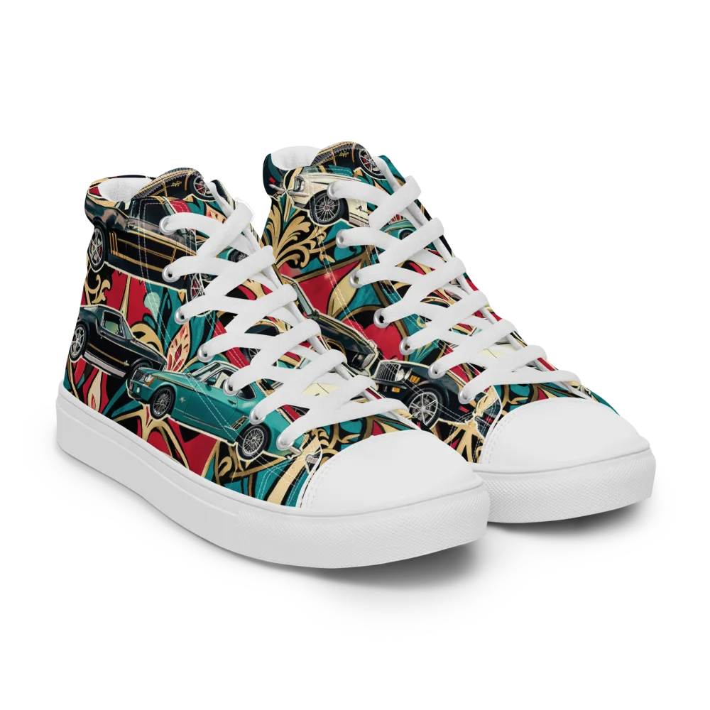 Chrome Deco Rally on Women's High Top Canvas Shoes — Right Front