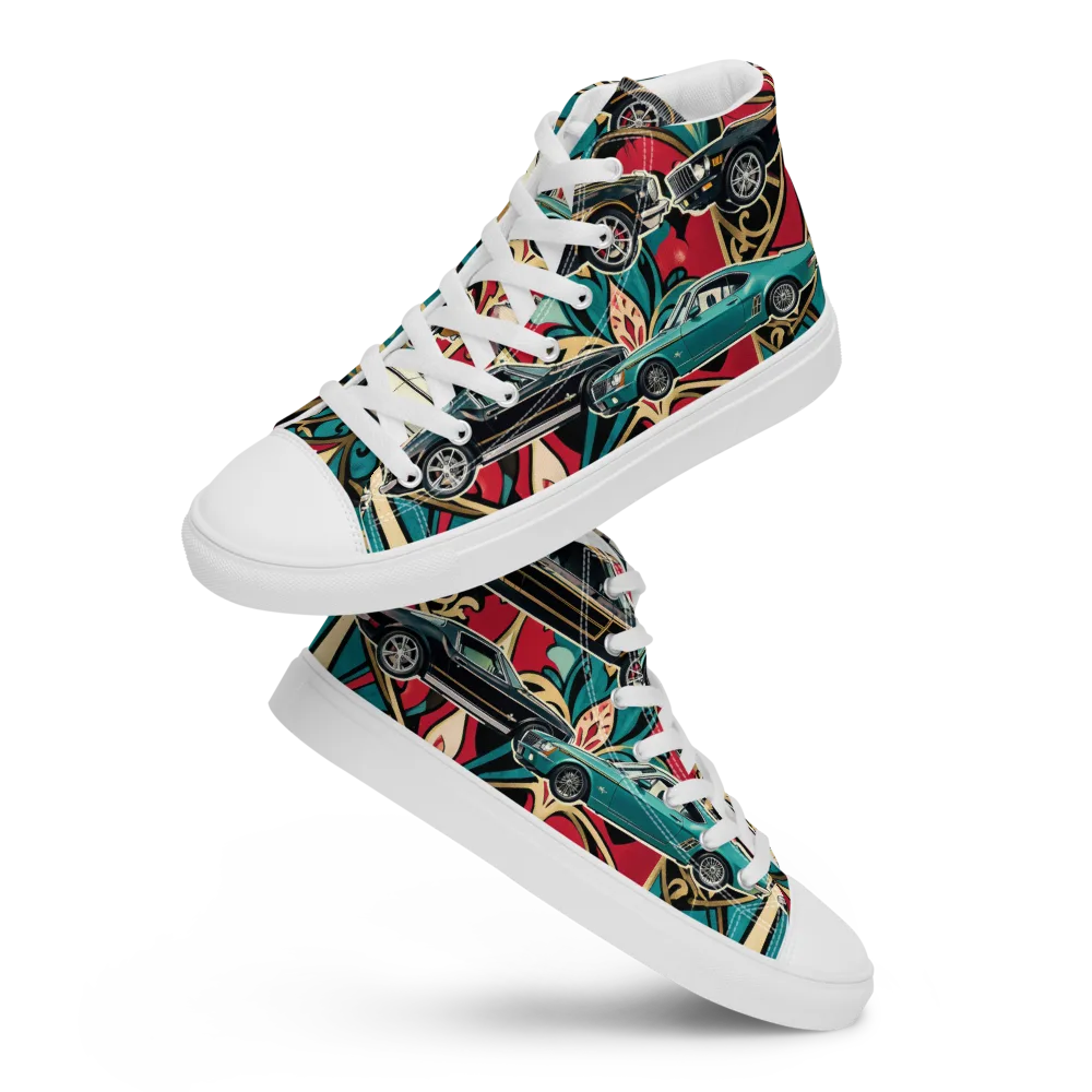 Chrome Deco Rally on Women's High Top Canvas Shoes — Front