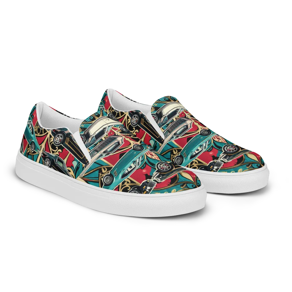 Chrome Deco Rally on Men's Slip-On Canvas Shoes — Right Front