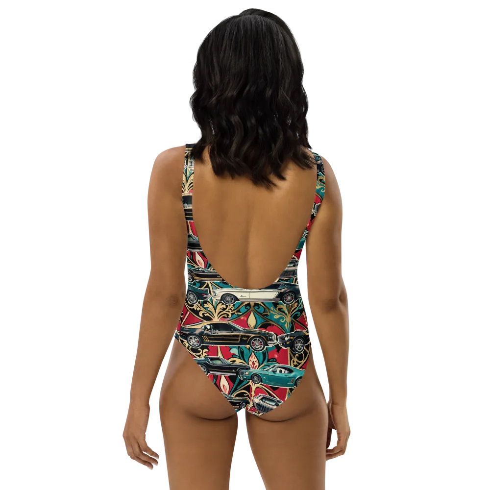 Chrome Deco Rally on One-Piece Swimsuit — Back