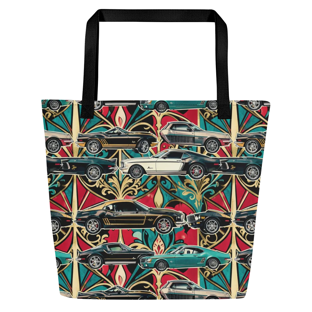 Chrome Deco Rally on Large Tote Bag W/ Pocket — Front