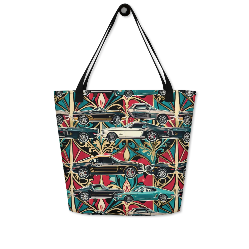 Chrome Deco Rally on Large Tote Bag W/ Pocket — Front