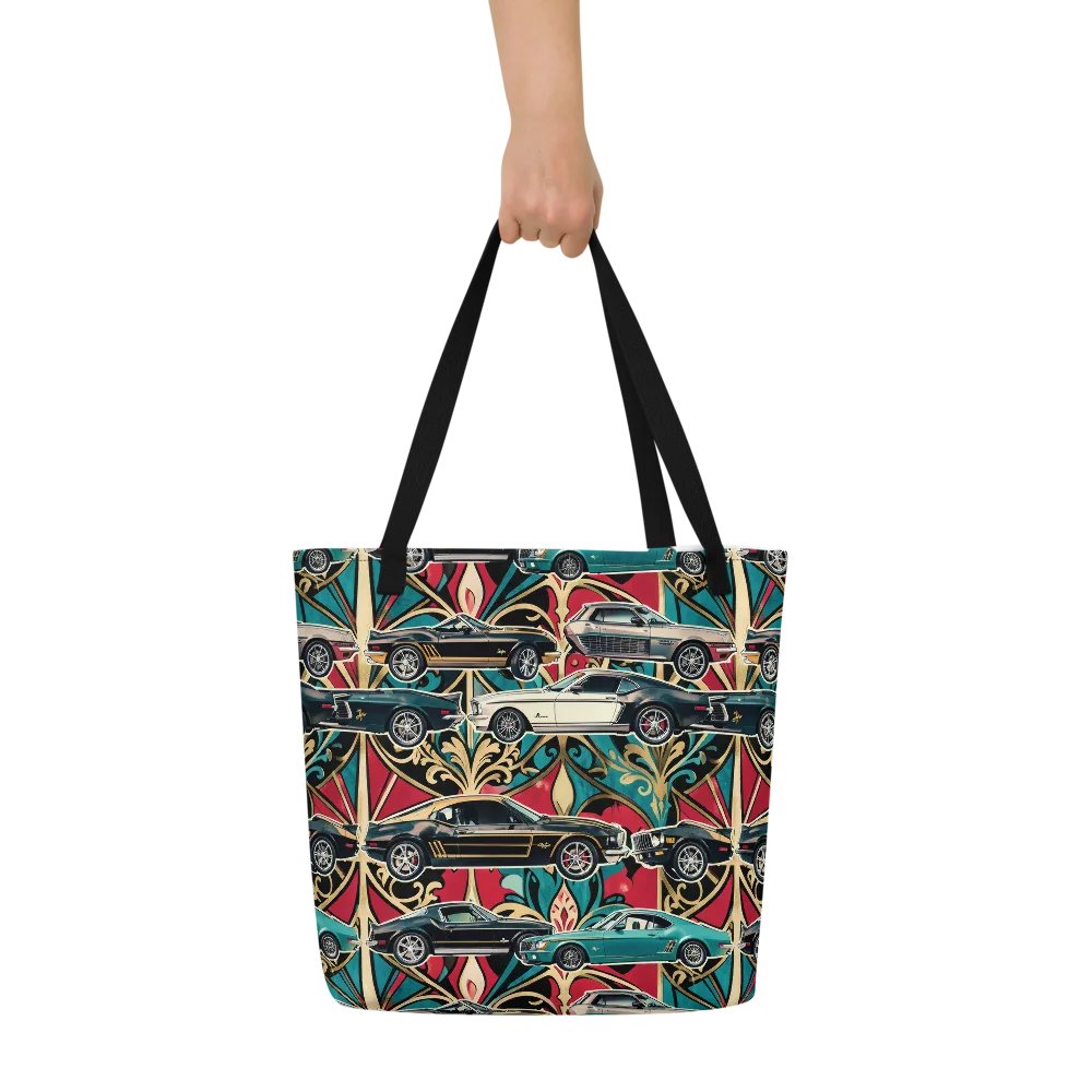 Chrome Deco Rally on Large Tote Bag W/ Pocket — Front