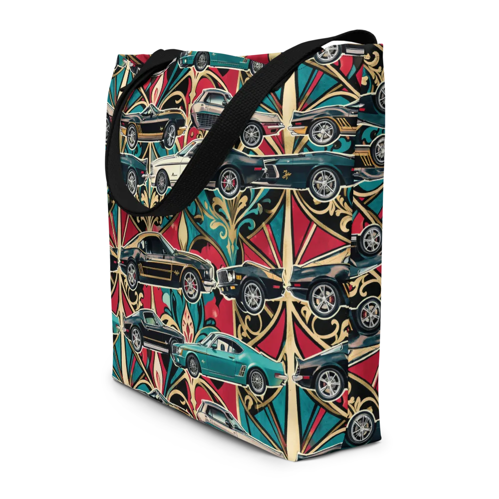 Chrome Deco Rally on Large Tote Bag W/ Pocket — Front